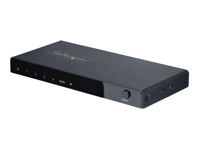 StarTech.com 4-Port 8K HDMI Switch, HDMI 2.1 Switcher 4K 120Hz HDR10+, 8K 60Hz UHD, HDMI Switch 4 In 1 Out, Auto/Manual Source Switching, Remote Control and Power Adapter Included - 7.1 Channel Audio/eARC (4PORT-8K-HDMI-SWITCH) - Video/audio switch -