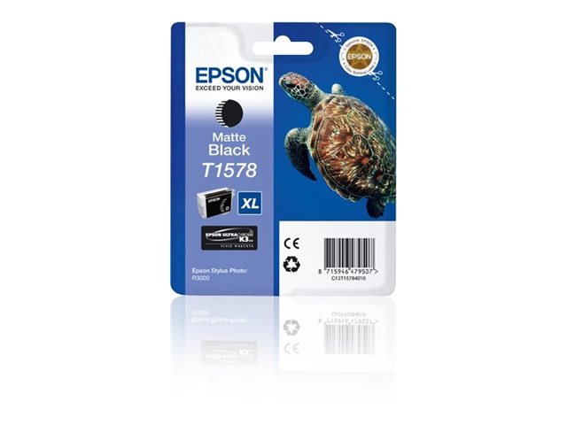Epson T1578 - 25.9 ml - XL - matte black - original - blister - ink cartridge - for Stylus Photo R3000