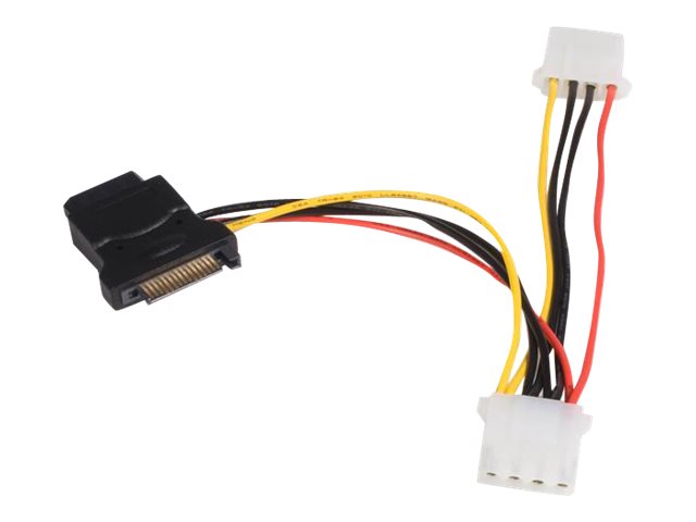 StarTech.com SATA to LP4 Power Cable Adapter with 2 Additional LP4 - Power adapter - 4 pin internal power (F) to SATA power (M) - 5.9 in - black - LP4SATAFM2L - Power adapter - 4 PIN internal power (F) to SATA power (M) - 15 cm - black - for P/N: S25