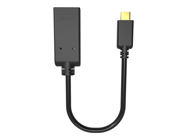 VISION Professional installation-grade USB-C to HDMI adapter - LIFETIME WARRANTY - plugs into USB-C and has full-sized HDMI socket - maximum resolution 4K 30 Hz - USB-C 3.1 (M) to HDMI (F) - driver built into adaptor - black