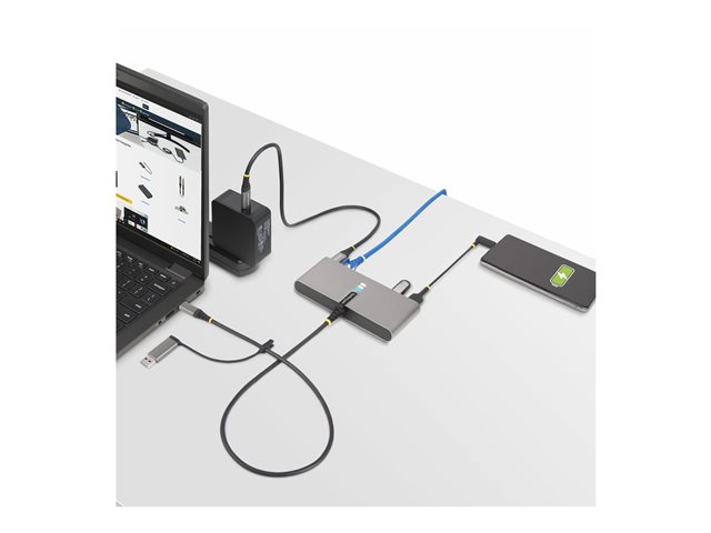 StarTech.com 2-Port USB-C/USB-A Hub with GbE and RS232 Serial, 2x USB-A - Hub - 2 x USB 3.2 Gen 1 - desktop