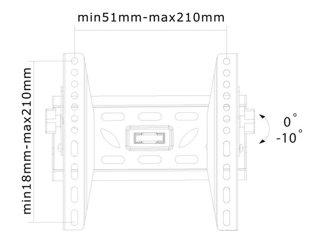 Neomounts LED-W220 - Bracket - tilt - for LCD display - black - screen size: 22\"-40\" - wall-mountable