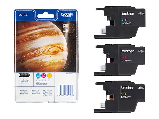 Brother LC1240 - 3-pack - yellow, cyan, magenta - original - blister - ink cartridge - for Brother DCP-J525, J725, J925, MFC-J430, J5910, J625, J6510, J6710, J6910, J825