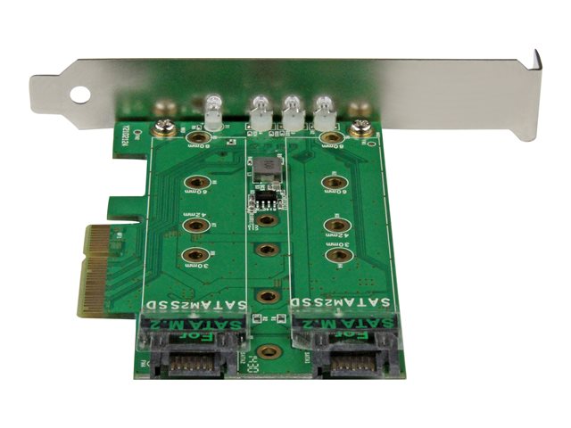 StarTech.com 3-port M.2 SSD (NGFF) Adapter Card - Supports 1x PCIe (NVMe) M.2 SSD, 2x SATA III M.2 SSDs - PCIe 3.0 Adapter (PEXM2SAT32N1) - Interface adapter - M.2 - M.2 Card / SATA 6Gb/s - PCIe 3.0