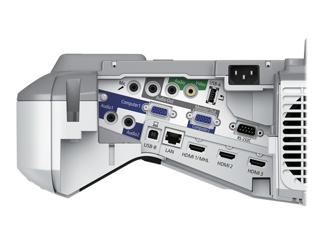 Epson EB-685W - 3LCD projector - 3500 lumens (white) - 3500 lumens (colour) - WXGA (1280 x 800) - 16:10 - 720p - LAN - grey, white