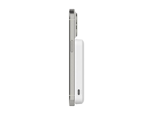 Belkin - Wireless power bank - magnetic with Qi2 - 8000 mAh - 15 Watt - Fast Charge (24 pin USB-C) - on cable: USB-C - white