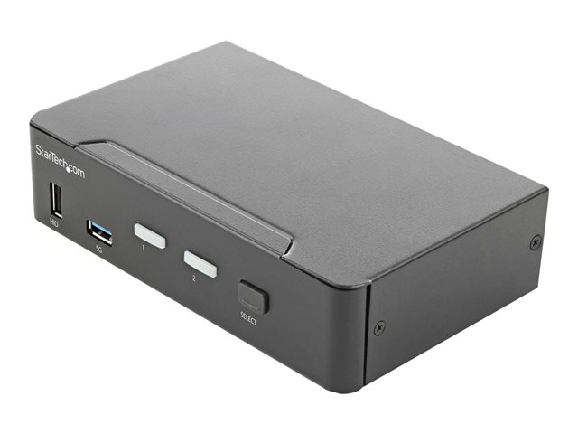 StarTech.com 2 Port HDMI KVM Switch, Single Monitor 4K 60Hz Ultra HD HDR, Desktop HDMI 2.0 KVM Switch with 2 Port USB 3.0 Hub (5Gbps) & 4x USB 2.0 HID Ports, Audio, Hotkey Switching, TAA - KVM with Fast Switching - KVM / audio switch - 2 x KVM / audio - 1 local user - desktop, rack-mountable - TAA Compliant