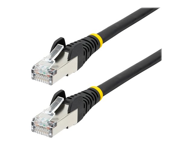StarTech.com 7.5m CAT6a Ethernet Cable - Black - Low Smoke Zero Halogen (LSZH) - 10GbE 500MHz 100W PoE++ Snagless RJ-45 w/Strain Reliefs S/FTP Network Patch Cord - Patch cable - RJ-45 (M) to RJ-45 (M) - 7.5 m - S/FTP - CAT 6a - IEEE 802.3bt - snagless, stranded, molded, halogen-free - black