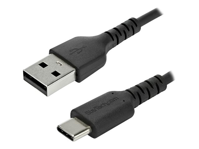 StarTech.com 2m USB A to USB C Charging Cable, Durable Fast Charge & Sync USB 2.0 to USB Type C Data Cord, Rugged TPE Jacket Aramid Fiber M/M 3A Black, Samsung S10, S20, iPad Pro, Pixel - Heavy Duty and Rugged - USB cable - USB (M) straight to 24 pin USB-C (M) straight - Thunderbolt 3 / USB 2.0 - 2 m - black - for P/N: CDP2HDUACP2, SECTBLTDT, STNDTBLTMOB