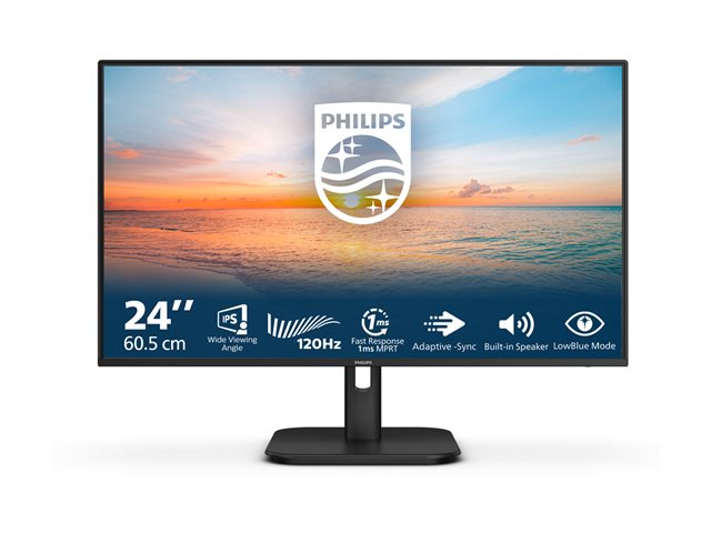24E1N1200A 24\" IPS Full HD, 1 ms, 1920x1080@120Hz, Wid 16/9,  DP-HDMI-VGA, Brightness 300 cd/m², Contrastratio 1.500:1, Viewing angle 178°/178°, VESA, Balck, Low blue light
