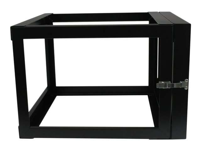 StarTech.com 6U Hinged Open Frame Wall Mount Network Rack - 4-Post 22\" Depth Swing Out Computer Equipment Rack - 110lbs capacity (RK619WALLOH) - Rack - wall mountable - black - 6U - 22\"