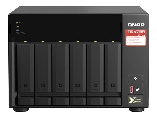 QNAP TS-673A - NAS server - 6 bays - SATA 6Gb/s - RAM 8 GB - Gigabit Ethernet / 2.5 Gigabit Ethernet