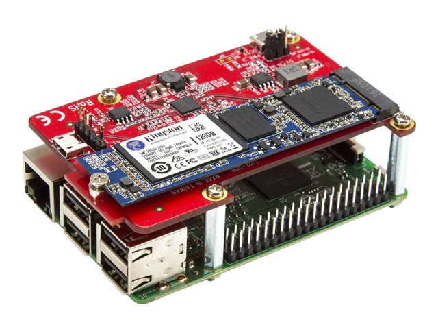 StarTech.com Raspberry Pi Board - USB 2.0 480Mbps - USB to M.2 SATA Converter - USB to SATA Raspberry Pi SSD (PIB2M21) - Storage controller - M.2 Card - USB 2.0 - red