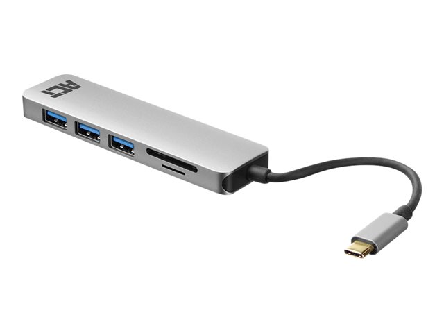 ACT USB-C to USB-A Hub 3 ports with card-reader and PD Pass-through, metal housing (retail)