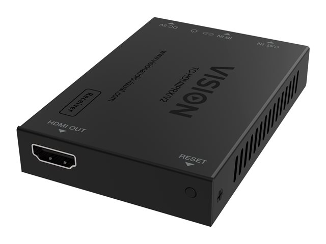 VISION HDMI-over-IP Receiver - LIFETIME WARRANTY - receiver only, transmitter needs to be purchased separately - One-to-One or One-to-Many - Plug and play - IR pass-though - If just one receiver you can connect directly and bypass network - Maximum r