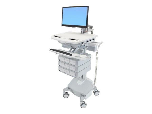 Ergotron StyleView - Cart - open architecture - for LCD display / PC equipment - medical - aluminium, zinc-plated steel, high-grade plastic - grey, white, polished aluminium - screen size: up to 24\" - output: AC 230 V - 40 Ah - lithium - TAA Compliant