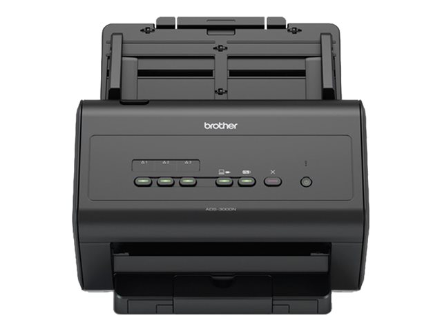 Brother ADS-3000N - Document scanner - Dual CIS - Duplex - A4 - 600 dpi x 600 dpi - up to 50 ppm (mono) / up to 50 ppm (colour) - ADF (50 sheets) - up to 3000 scans per day - USB 3.0, Gigabit LAN, USB 2.0 (Host)