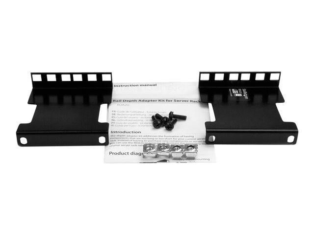 StarTech.com Server Rack Depth Extender - 2U - 4in / 10 cm - TAA Compliant - Recessed Rack Adapter - Rack Mount Adapter Kit - Network Rack Extender - Rack rail adapter - 2U