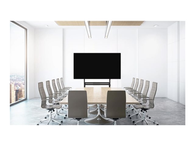 VISION Display Easel Trolley - LIFETIME WARRANTY - Cart fits display 55-100\" with VESA sizes up to 900 x 600 - make any Teams or Zoom setup portable - generous 240 x 250 mm laptop or video conference equipment shelf - SWL 100 kg / 220 lb - 100 mm / 4