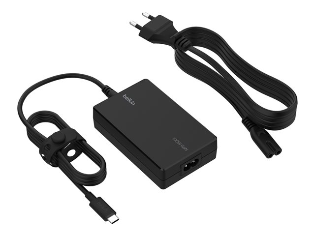 Belkin Connect USB-C Core - Power adapter - GaN technology - 100 Watt - PD (24 pin USB-C) - black