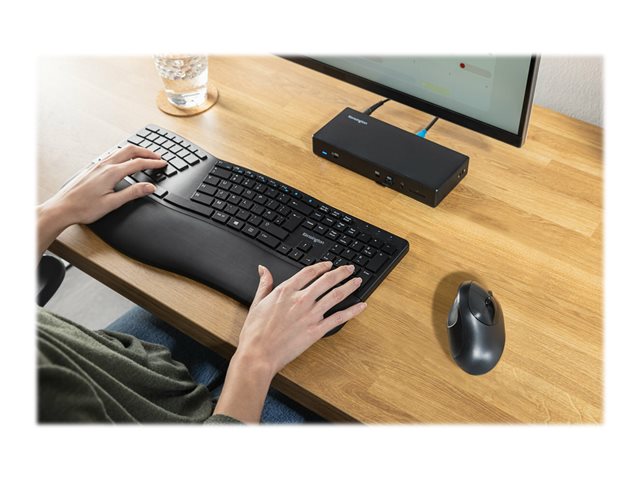 Kensington Pro Fit Ergo Wireless Mouse - Mouse - ergonomic - 5 buttons - wireless - 2.4 GHz, Bluetooth 4.0 LE - USB wireless receiver - black - retail