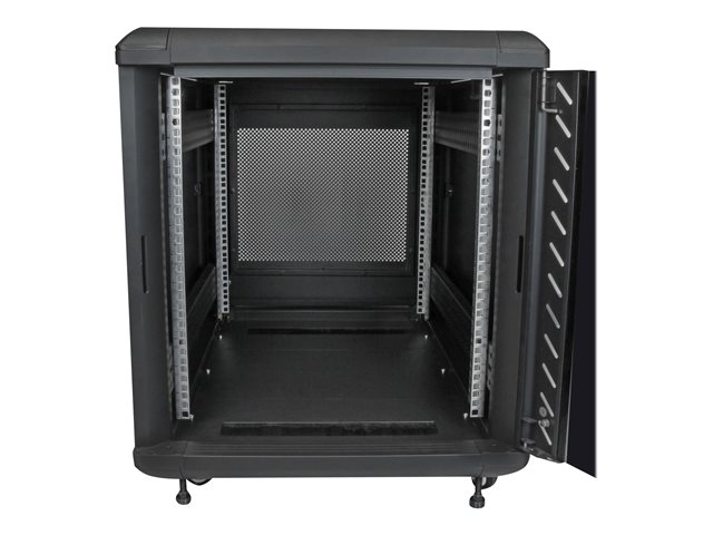 StarTech.com 12U AV Rack Cabinet - Network Rack with Glass Door - 19 inch Computer Cabinet for Server Room or Office (RK1236BKF) - Rack cabinet - black - 12U - 36\"