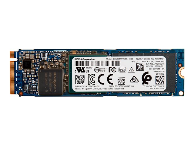 HP - SSD - 256 GB - internal - M.2 - PCIe 3.0 x4 (NVMe) - for EliteBook 830 G6, ZBook 15 G6, 15u G6, 17 G6, Power G8, Studio G8, ZBook Fury 15 G8, 17 G8