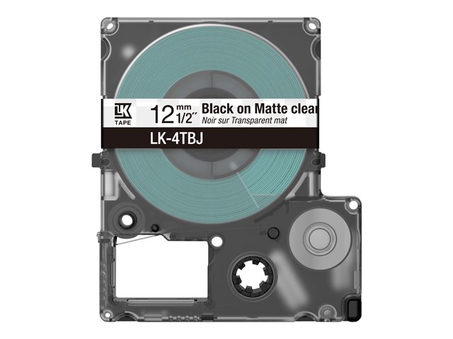 Epson LabelWorks LK-4TBJ - Black on matte clear - Roll (1.2 cm x 8 m) 1 cassette(s) hanging box - tape cartridge - for LabelWorks LW-C410, LW-C610