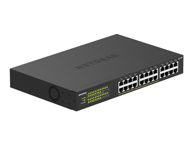 NETGEAR GS324P - Switch - unmanaged - 16 x 10/100/1000 (PoE+) + 8 x 10/100/1000 - rack-mountable, desktop - PoE+ (190 W)