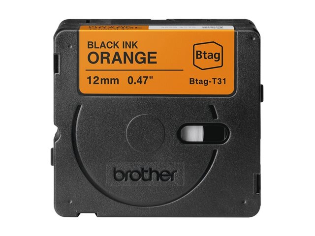 Brother BTAG-T31 - Black on orange - Roll (1.2 cm x 4 m) 1 cassette(s) hanging box - label tape