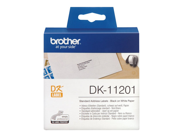 Brother DK-11201 - Black on white - 29 x 90 mm 400 label(s) (1 roll(s) x 400) address labels - for Brother QL-1050, 1060, 1110, 500, 550, 560, 570, 580, 600, 650, 700, 710, 720, 820