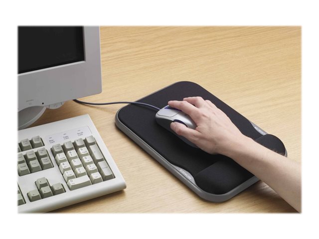 Kensington Sports Contour Gel Mouse Wrist Pad - Mouse pad with wrist pillow - black