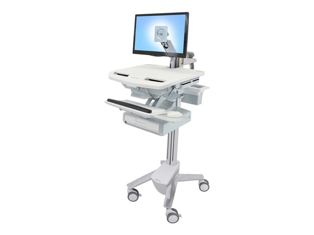Ergotron StyleView - Cart - open architecture - for LCD display / PC equipment - medical - plastic, aluminium, zinc-plated steel - grey, white, polished aluminium - screen size: up to 24\"