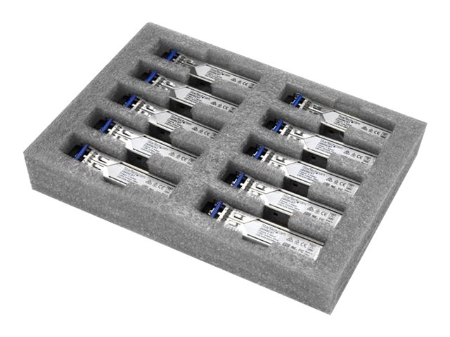 StarTech.com 10 pack HPE J4859C Compatible SFP Module, 1000BASE-LX, 1GbE Single Mode SMF/MMF Optic Transceiver, 1 Gigabit Ethernet, LC Connector 10km, 1310nm DDM, HPE 1400 1700, Mini GBIC - Lifetime Warranty (J4859C10PKST) - SFP (mini-GBIC) transceiver module (equivalent to: HP J4859C) - 1GbE - 1000Base-LX - LC - up to 10 km - 1310 nm (pack of 10) - for HPE 1700, 2610, 93XX, Switch XL 10/100/1000, HPE Aruba 2530, 2930F 24, 2930F 48, 5406