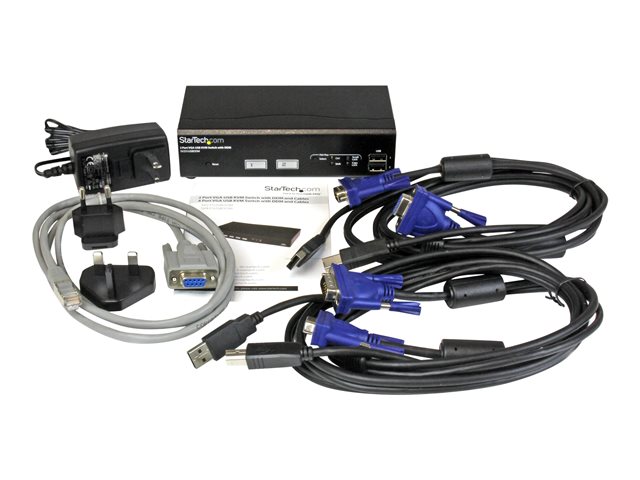StarTech.com 2 Port USB VGA KVM Switch with DDM Fast Switching Technology and Cables - VGA USB KVM Switch - DDM KVM Switch (SV231USBDDM) - KVM / USB switch - 2 x KVM / USB - 1 local user - desktop