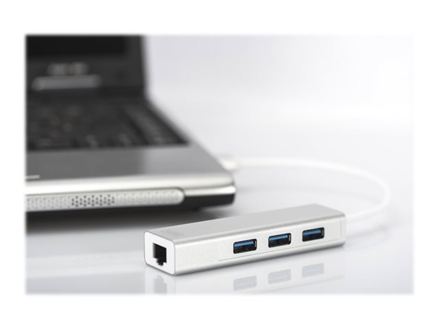 USB 3.0 3-PORTS HUB GIGABIT LAN