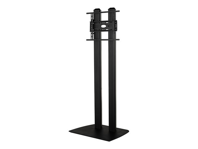 B-TECH PRO Install BT8583 - Stand - twin column - for flat panel - heavy duty steel - black, silver - screen size: up to 75\" - mounting interface: up to 600 x 400 mm - floor-standing