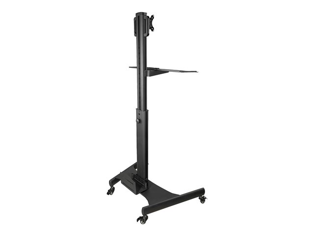 StarTech.com Mobile Workstation Cart with Monitor Mount, CPU/PC Holder, Keyboard Tray, Ergonomic Height Adjustable Desktop Computer Cart, Rolling Mobile Standing Workstation on Wheels - Portable Stand-Up Cart - Cart - for LCD display / PC equipment - steel - black