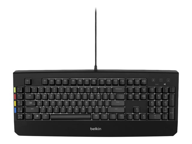 Belkin KVM Remote Control with Integrated Keyboard - Keyboard - backlit - USB - black - TAA Compliant