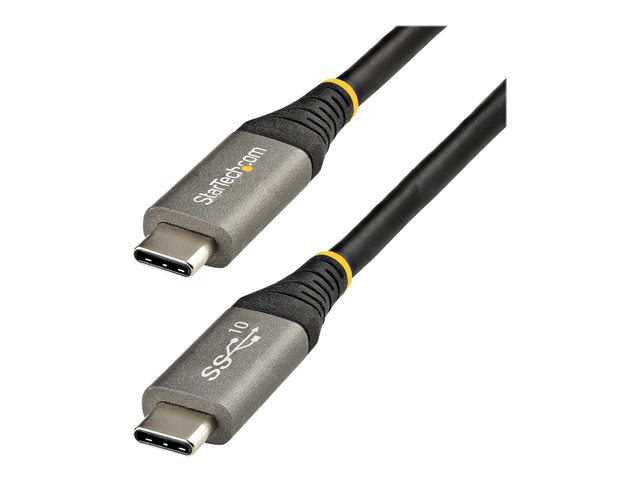 StarTech.com 3ft (1m) USB C Cable 10Gbps, USB-IF Certified USB-C Cable, USB 3.1/3.2 Gen 2 Type-C Cable, 100W (5A) Power Delivery Charging, DP Alt Mode, USB C to C Cord, Charge & Sync - Thunderbolt 3 Compatible (USB31CCV1M) - USB cable - 24 pin USB-C (M) to 24 pin USB-C (M) - USB 3.2 Gen 2 / DisplayPort 1.4 /Thunderbolt 3 - 1 m - 4K support - black, grey