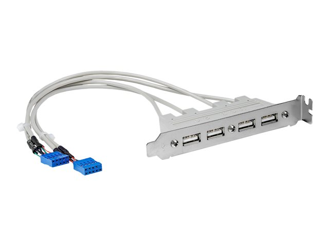 StarTech.com 4 Port USB A Female Slot Plate Adapter - USB panel - 4 pin USB Type A (F) (USBPLATE4) - USB panel - USB (F) to 9 pin IDC (F)