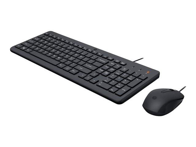 HP 150 - Keyboard and mouse set - USB - AZERTY - Belgium - black