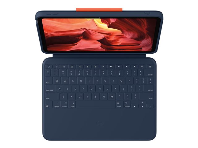 Logitech Rugged Combo 4 - Keyboard and folio case - Apple Smart connector - classic blue - for Apple 10.9-inch iPad (10th generation)