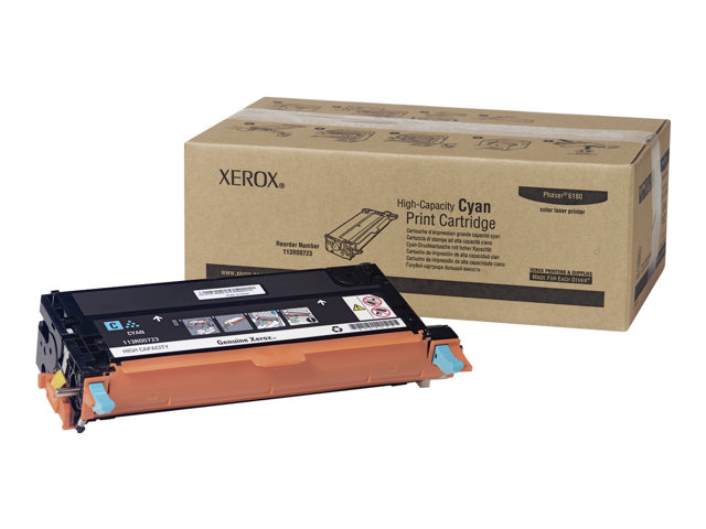 Xerox Phaser 6180MFP - High capacity - cyan - original - toner cartridge - for Phaser 6180DN, 6180MFP/D, 6180MFP/N, 6180N