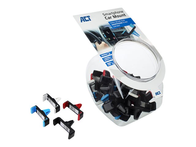 ACT AC9000 - Autohouder voor mobiele telefoon - aanpasbare breedte 5 - 8 cm - verschillende kleuren (pak van 25)