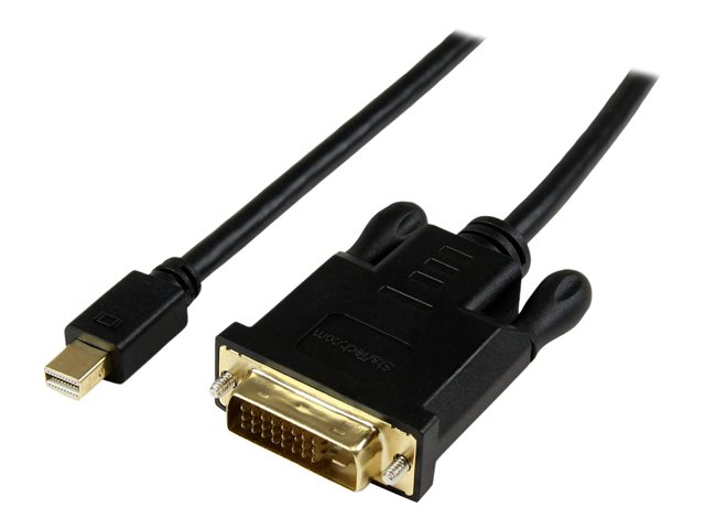 StarTech.com 3 ft Mini DisplayPort to DVI Active Adapter Converter Cable - 3ft (0.9m) Active mDP to DVI M/M Cable for PC 1920x1200 - Black (MDP2DVIMM3BS) - DisplayPort cable - Mini DisplayPort (M) to DVI-D (M) - 90 cm - active - black