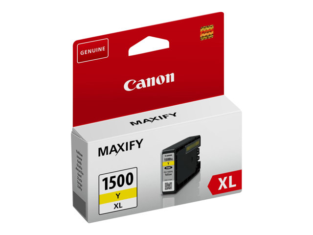 Canon PGI-1500XL Y - 12 ml - High Yield - yellow - original - ink tank - for MAXIFY MB2050, MB2150, MB2155, MB2350, MB2750, MB2755