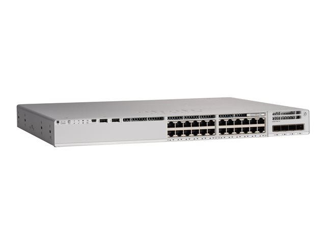 Cisco Catalyst 9200L - Network Advantage - switch - L3 - 24 x 10/100/1000 (PoE+) + 4 x Gigabit SFP (uplink) - rack-mountable - PoE+ (740 W)