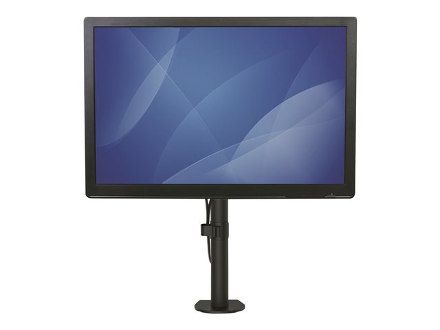 StarTech.com Single Monitor Desk Mount, Single Screen Heavy Duty Pole Mount for up to 8kg VESA Compatible Displays, Ergonomic Height Adjustable Monitor Arm Mount, Desk Clamp/Grommet - Small Footprint Design (ARMPIVOTV2) - Mounting kit (desk clamp mount, pole clamp, pole, grommet plate, washers, cable management clip) - for Monitor - plastic, steel - black - screen size: 13\"-32\" - C-clamp, grommet, desk-mountable