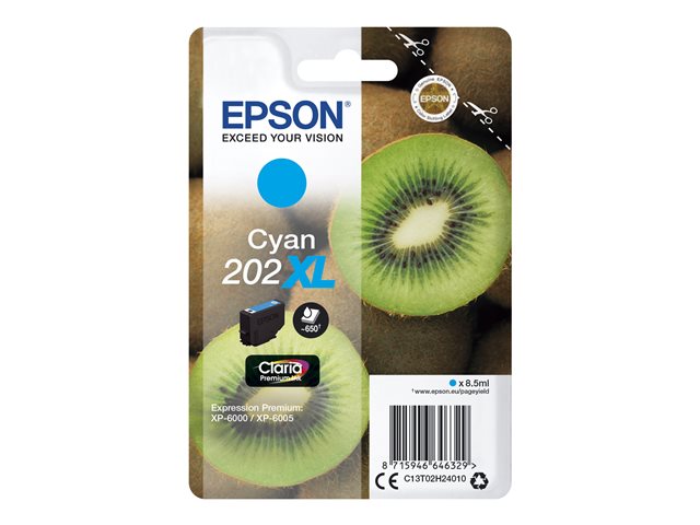Epson 202XL - 8.5 ml - high capacity - cyan - original - blister - ink cartridge - for Expression Premium XP-6000, XP-6005, XP-6100, XP-6105